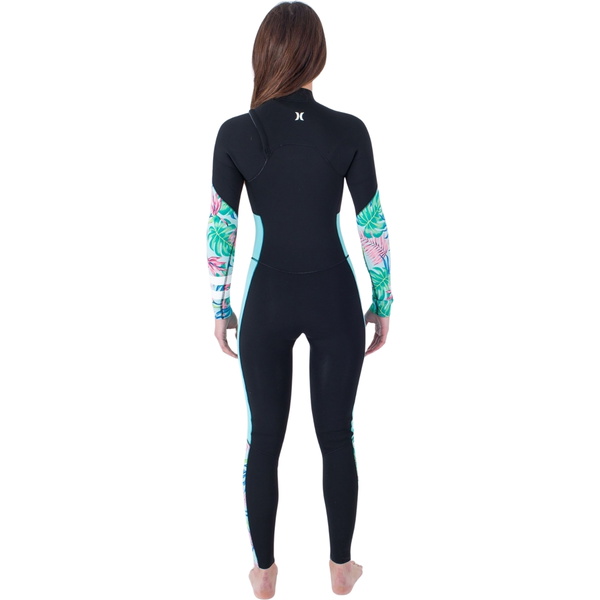 2024 Hurley Frauen Plus Printed 4/3mm Brustreißverschluss Neoprenanzug WFS0012433 - Java Tropical